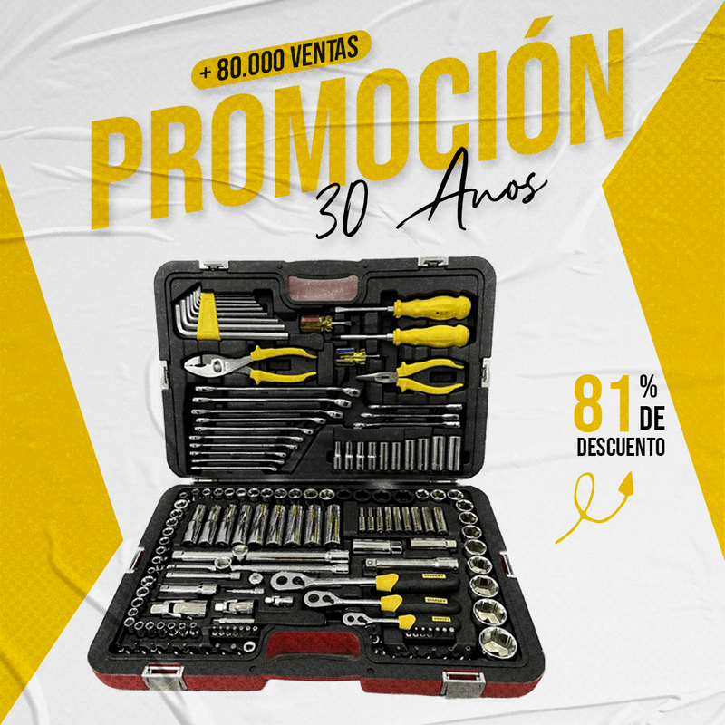 CAJA DE HERRAMIENTA STANLEY 150 PIEZAS 2.0 + 26 ACCESORIOS l PROMOCION CIERRE DE LA TIENDA - ENVÍO GRATIS