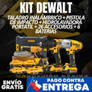 KIT DEWALT ORIGINAL: TALADRO INALÁMBRICO + PISTOLA DE IMPACTO + HIDROLAVADORA PORTATIL + 26 ACCESORIOS + 6 BATERIAS - CIERRE DE LA TIENDA - ENVÍO GRATIS