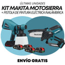 KIT MAKITA ORIGINAL: MOTOSIERRA INALAMBRICA + PISTOLA DE PINTURA ELÉCTRICA INALÁMBRICA + 4 BATERÍAS GRATIS