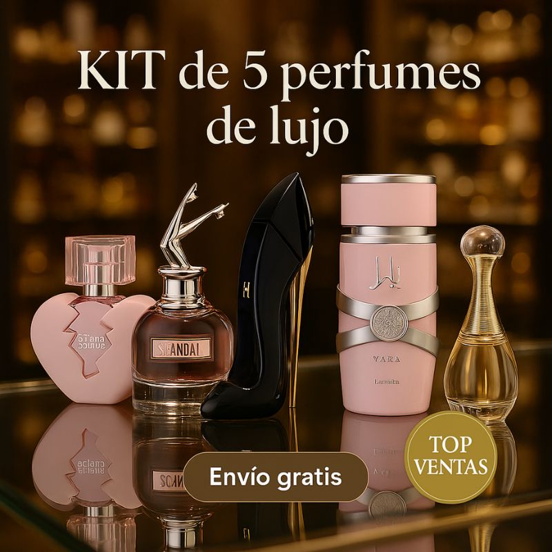 KIT 5 PERFUMES - J'ADORA + GOOD GIRL + SCANDAL + YARA LATTAFA + ARIANA GRANDE 100 ML CADA UNO - PROMOCION PRÉ BLACK FRIDAY - CIERRE DE LA TIENDA
