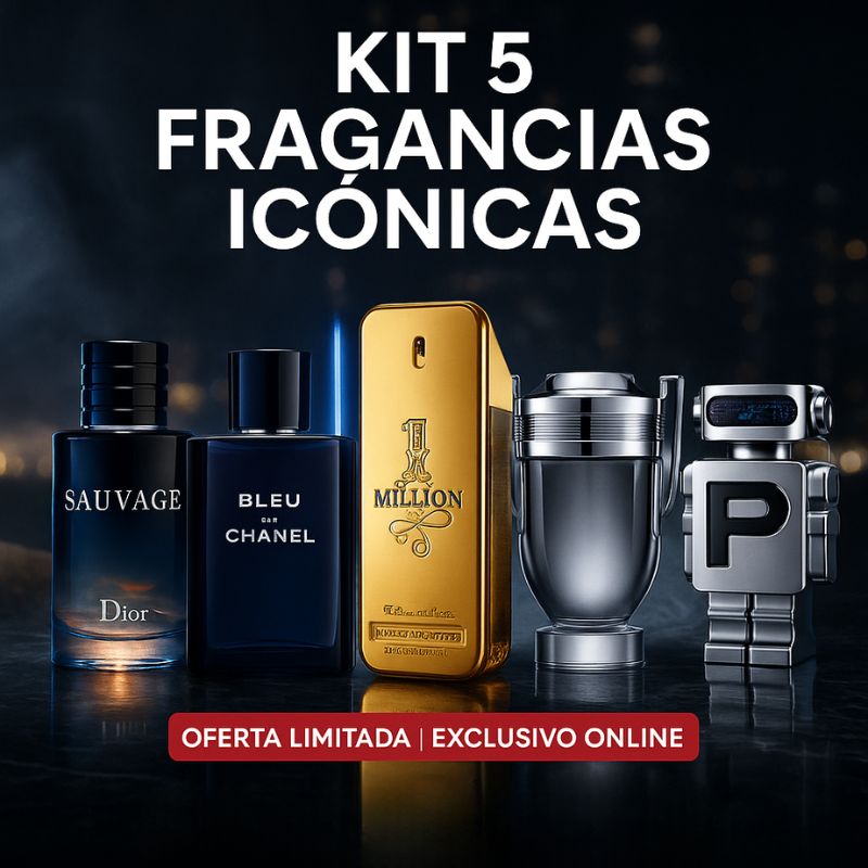 KIT 5 PERFUMES - SAUVAGE, BLEU DE CHANEL, 1 MILLION, INVICTUS, PHANTOM PACO RABANNE - PROMOCION PRÉ BLACK FRIDAY - CIERRE DE LA TIENDA