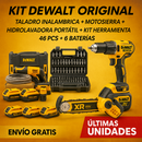 KIT DEWALT ORIGINAL: TALADRO INALAMBRICA + MOTOSIERRA + HIDROLAVADORA PORTÁTIL + KIT HERRAMIENTA 46 PCS + 6 BATERIAS PROMOCION CIERRE DE LA TIENDA - ENVÍO GRATIS