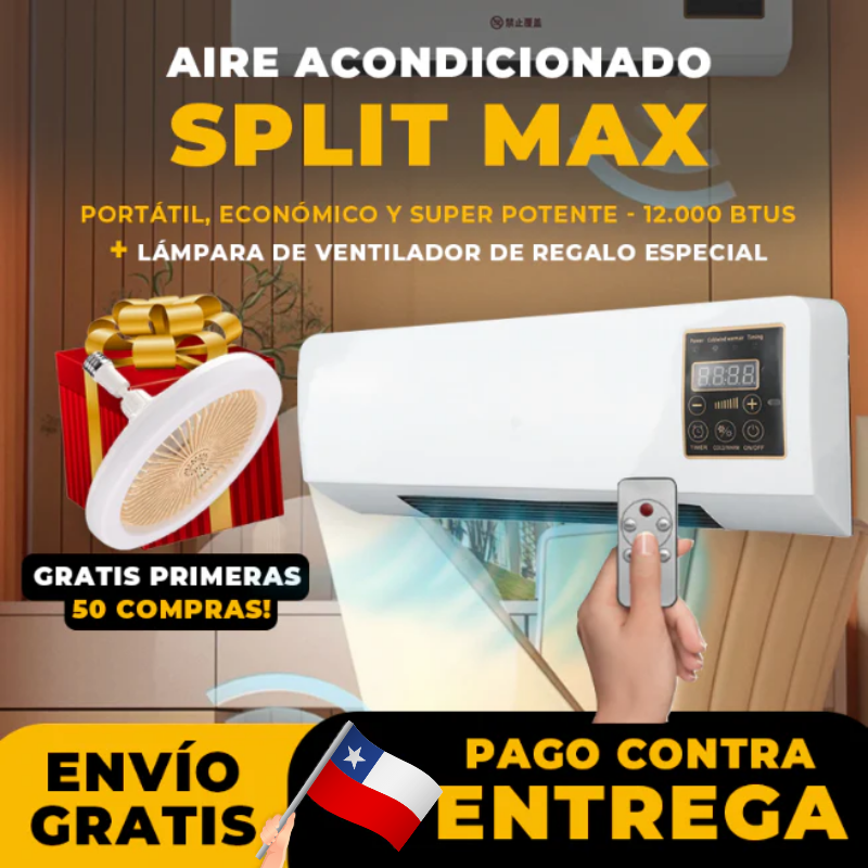 AIRE ACONDICIONADO PORTÁTIL SPLITMAX + 🎁 REGALO LÁMPARA DE VENTILADOR PROMOCION CIERRE DE LA TIENDA - CONTRA ENTREGA ENVÍO GRATIS